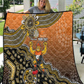 Personalized Giants Football Mascot Quilt Aboriginal Dot Art Style Vibrant Indigenous Pattern Design