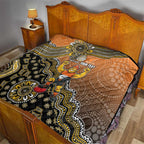 Personalized Giants Football Mascot Quilt Aboriginal Dot Art Style Vibrant Indigenous Pattern Design