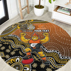 Personalized Giants Football Mascot Round Carpet Aboriginal Dot Art Style Vibrant Indigenous Pattern Design