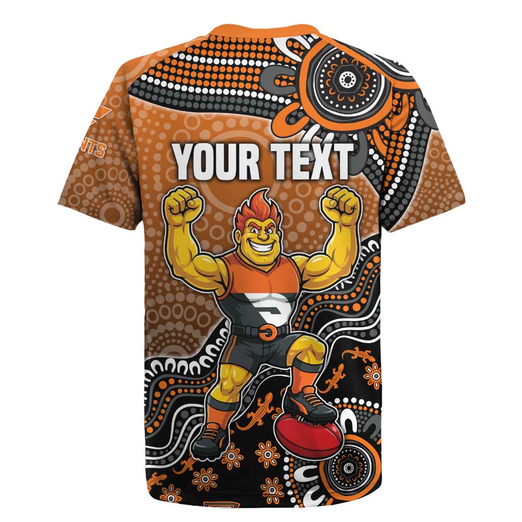 Personalized Giants Football Mascot Rugby Jersey Aboriginal Dot Art Style Vibrant Indigenous Pattern Design