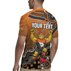 Personalized Giants Football Mascot Rugby Jersey Aboriginal Dot Art Style Vibrant Indigenous Pattern Design