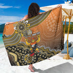 Personalized Giants Football Mascot Sarong Aboriginal Dot Art Style Vibrant Indigenous Pattern Design