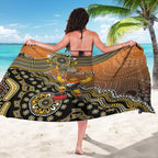 Personalized Giants Football Mascot Sarong Aboriginal Dot Art Style Vibrant Indigenous Pattern Design