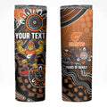 Personalized Giants Football Mascot Skinny Tumbler Aboriginal Dot Art Style Vibrant Indigenous Pattern Design