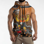 Personalized Giants Football Mascot Sleeveless Zip Hoodie Aboriginal Dot Art Style Vibrant Indigenous Pattern Design