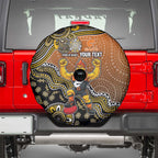 Personalized Giants Football Mascot Spare Tire Cover Aboriginal Dot Art Style Vibrant Indigenous Pattern Design