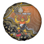 Personalized Giants Football Mascot Spare Tire Cover Aboriginal Dot Art Style Vibrant Indigenous Pattern Design