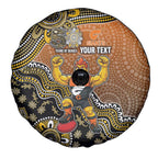 Personalized Giants Football Mascot Spare Tire Cover Aboriginal Dot Art Style Vibrant Indigenous Pattern Design
