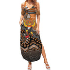 Personalized Giants Football Mascot Summer Maxi Dress Aboriginal Dot Art Style Vibrant Indigenous Pattern Design