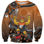 Personalized Giants Football Mascot Sweatshirt Aboriginal Dot Art Style Vibrant Indigenous Pattern Design