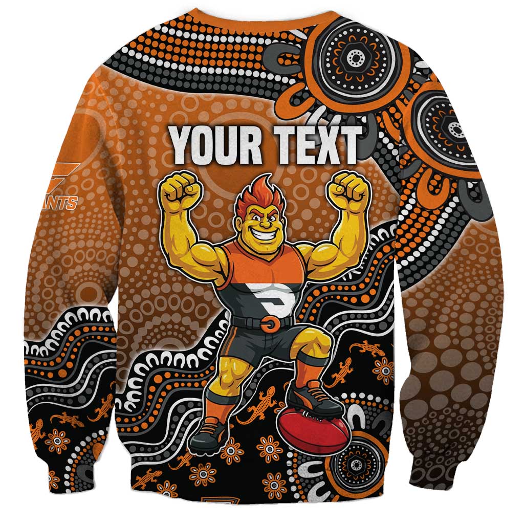 Personalized Giants Football Mascot Sweatshirt Aboriginal Dot Art Style Vibrant Indigenous Pattern Design
