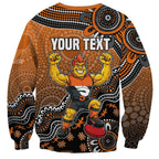 Personalized Giants Football Mascot Sweatshirt Aboriginal Dot Art Style Vibrant Indigenous Pattern Design