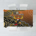 Personalized Giants Football Mascot Tablecloth Aboriginal Dot Art Style Vibrant Indigenous Pattern Design