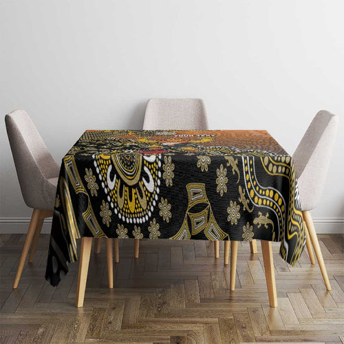 Personalized Giants Football Mascot Tablecloth Aboriginal Dot Art Style Vibrant Indigenous Pattern Design