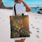 Personalized Giants Football Mascot Tote Bag Aboriginal Dot Art Style Vibrant Indigenous Pattern Design