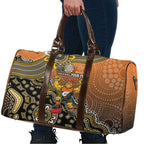 Personalized Giants Football Mascot Travel Bag Aboriginal Dot Art Style Vibrant Indigenous Pattern Design