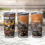 Personalized Giants Football Mascot Tumbler Cup Aboriginal Dot Art Style Vibrant Indigenous Pattern Design