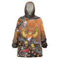 Personalized Giants Football Mascot Wearable Blanket Hoodie Aboriginal Dot Art Style Vibrant Indigenous Pattern Design