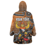 Personalized Giants Football Mascot Wearable Blanket Hoodie Aboriginal Dot Art Style Vibrant Indigenous Pattern Design