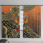 Personalized Giants Football Mascot Window Curtain Aboriginal Dot Art Style Vibrant Indigenous Pattern Design