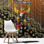 Personalized Giants Football Mascot Window Curtain Aboriginal Dot Art Style Vibrant Indigenous Pattern Design
