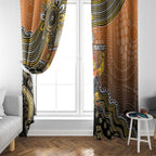 Personalized Giants Football Mascot Window Curtain Aboriginal Dot Art Style Vibrant Indigenous Pattern Design