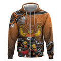 Personalized Giants Football Mascot Zip Hoodie Aboriginal Dot Art Style Vibrant Indigenous Pattern Design