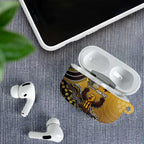 Personalized Hawks Football Mascot AirPods Case Aboriginal Dot Art Style Vibrant Indigenous Pattern Design