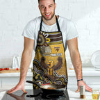 Personalized Hawks Football Mascot Apron Aboriginal Dot Art Style Vibrant Indigenous Pattern Design