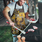 Personalized Hawks Football Mascot Apron Aboriginal Dot Art Style Vibrant Indigenous Pattern Design