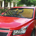 Personalized Hawks Football Mascot Auto Sun Shade Aboriginal Dot Art Style Vibrant Indigenous Pattern Design