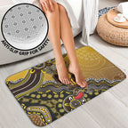 Personalized Hawks Football Mascot Bathroom Set Aboriginal Dot Art Style Vibrant Indigenous Pattern Design