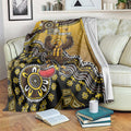 Personalized Hawks Football Mascot Blanket Aboriginal Dot Art Style Vibrant Indigenous Pattern Design