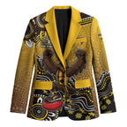 Personalized Hawks Football Mascot Blazer Aboriginal Dot Art Style Vibrant Indigenous Pattern Design
