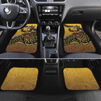 Personalized Hawks Football Mascot Car Mats Aboriginal Dot Art Style Vibrant Indigenous Pattern Design