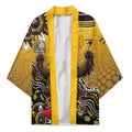 Personalized Hawks Football Mascot Kimono Aboriginal Dot Art Style Vibrant Indigenous Pattern Design