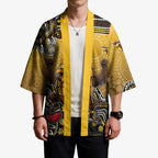 Personalized Hawks Football Mascot Kimono Aboriginal Dot Art Style Vibrant Indigenous Pattern Design