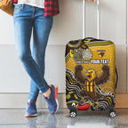 Personalized Hawks Football Mascot Luggage Cover Aboriginal Dot Art Style Vibrant Indigenous Pattern Design
