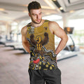 Personalized Hawks Football Mascot Men Tank Top Aboriginal Dot Art Style Vibrant Indigenous Pattern Design