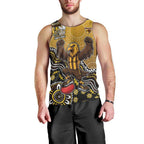 Personalized Hawks Football Mascot Men Tank Top Aboriginal Dot Art Style Vibrant Indigenous Pattern Design