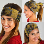 Personalized Hawks Football Mascot Neck Gaiter Aboriginal Dot Art Style Vibrant Indigenous Pattern Design