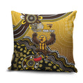 Personalized Hawks Football Mascot Pillow Cover Aboriginal Dot Art Style Vibrant Indigenous Pattern Design