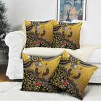 Personalized Hawks Football Mascot Pillow Cover Aboriginal Dot Art Style Vibrant Indigenous Pattern Design