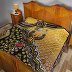 Personalized Hawks Football Mascot Quilt Aboriginal Dot Art Style Vibrant Indigenous Pattern Design