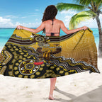 Personalized Hawks Football Mascot Sarong Aboriginal Dot Art Style Vibrant Indigenous Pattern Design