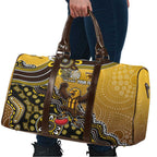 Personalized Hawks Football Mascot Travel Bag Aboriginal Dot Art Style Vibrant Indigenous Pattern Design