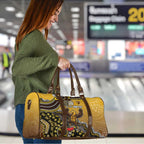 Personalized Hawks Football Mascot Travel Bag Aboriginal Dot Art Style Vibrant Indigenous Pattern Design