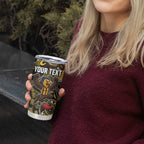 Personalized Hawks Football Mascot Tumbler Cup Aboriginal Dot Art Style Vibrant Indigenous Pattern Design