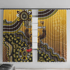 Personalized Hawks Football Mascot Window Curtain Aboriginal Dot Art Style Vibrant Indigenous Pattern Design