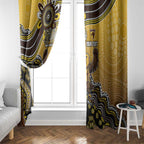 Personalized Hawks Football Mascot Window Curtain Aboriginal Dot Art Style Vibrant Indigenous Pattern Design